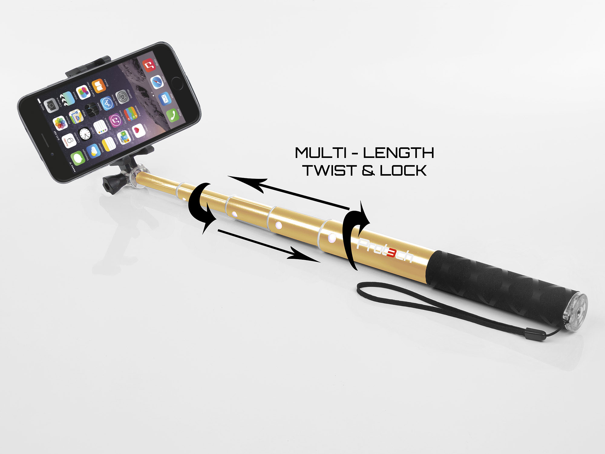 Apple iPhone Monopod Selfie Stick 60cm Telescopic Compact Bluetooth